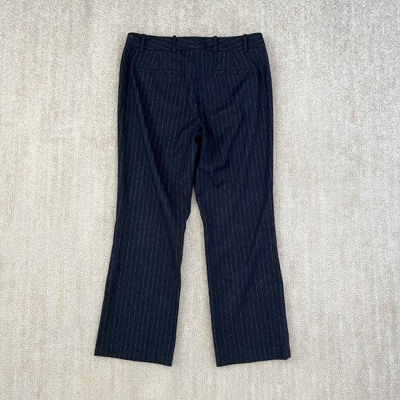 Lewit Wool Pinstripe Crop Blue Trousers Pants 8 - Picture 4 of 8